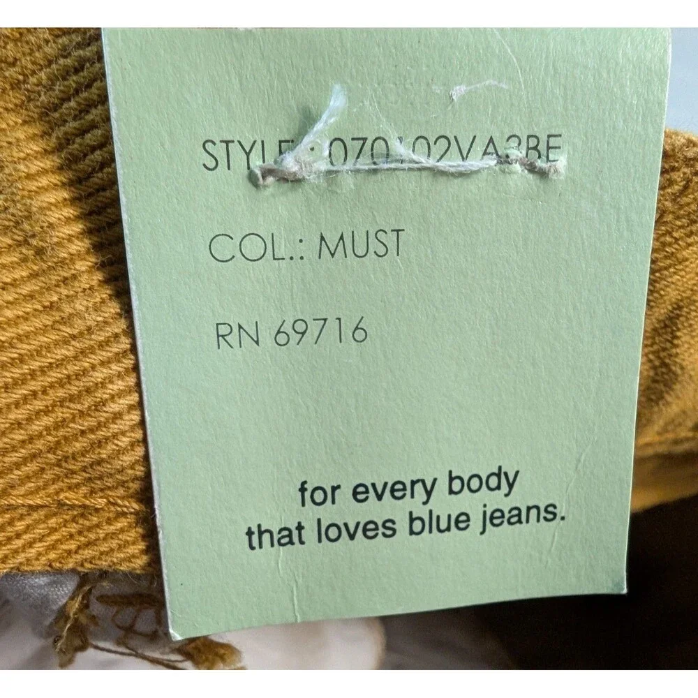 Vtg Jordache Relaxed Fit Denim Jeans 38x36 (36x35) Mustard Brown Deadstock Y2K